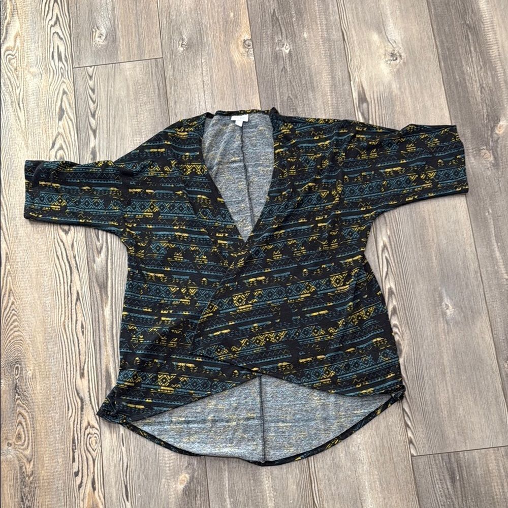 LuLaRoe Lindsey Tribal Print Open Kimono